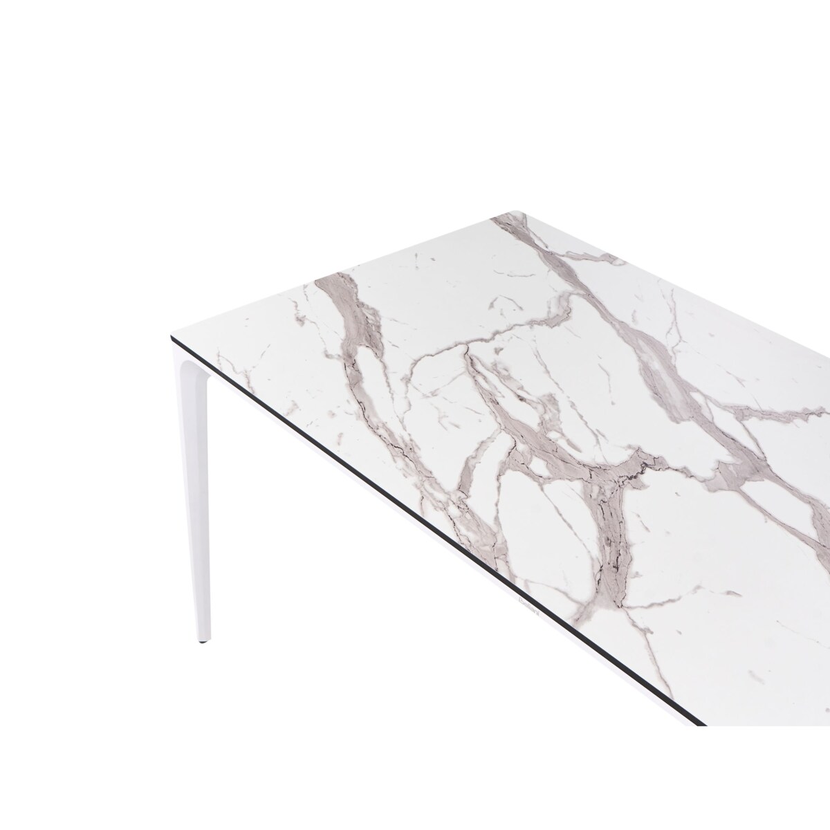 Stół ogrodowy SOVARETO 180 cm 90 cm Efekt marmuru Biały marmur