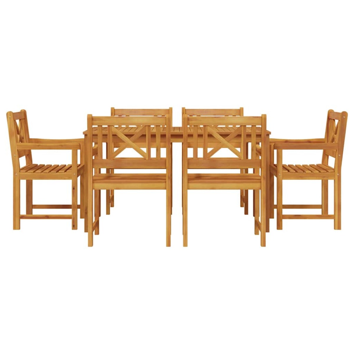 vidaXL Zestaw do jadalni w ogrodzie 7 pcs Brązowy lite drewno akacjowe