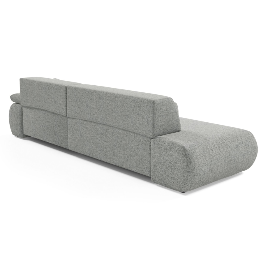 Narożnik rozkładany PENTI z pojemnikiem na pościel, prawy, szary