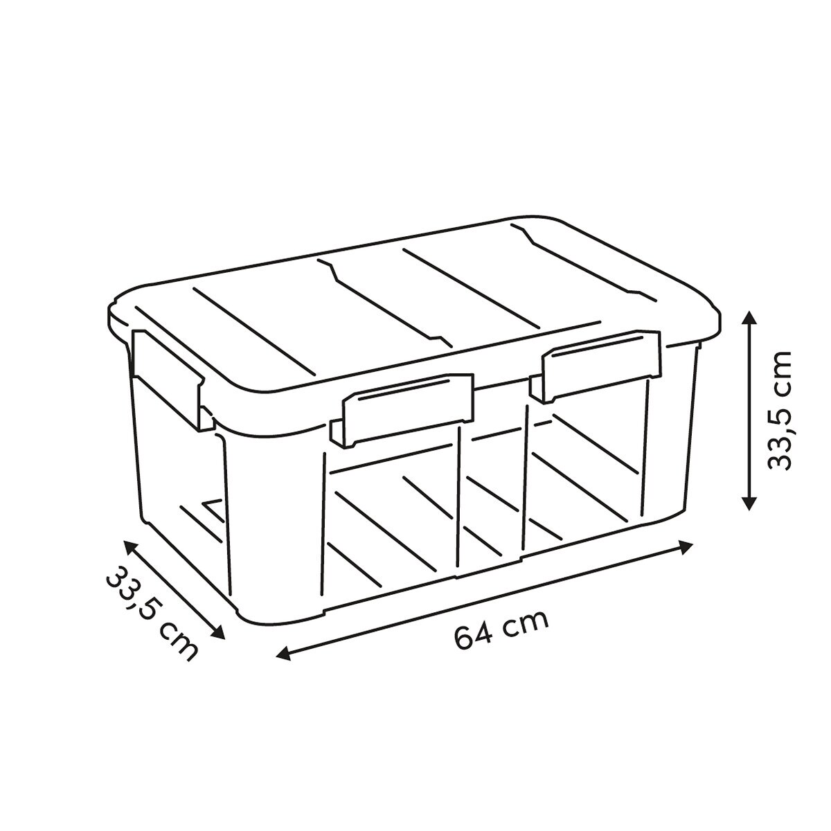 Plastikowy pojemnik z pokrywą, 75 l , 64 x 48 x 33,5 cm