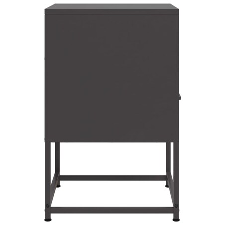 vidaXL Szafka nocna, czarna, 36x39x60,5 cm, stal