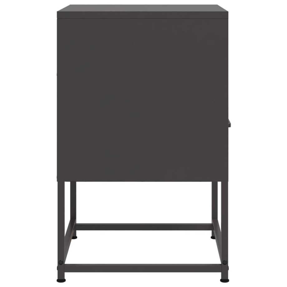vidaXL Szafka nocna, czarna, 36x39x60,5 cm, stal