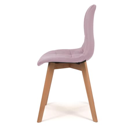 Krzesło tapicerowane skandynawskie welur VEGAS różowy