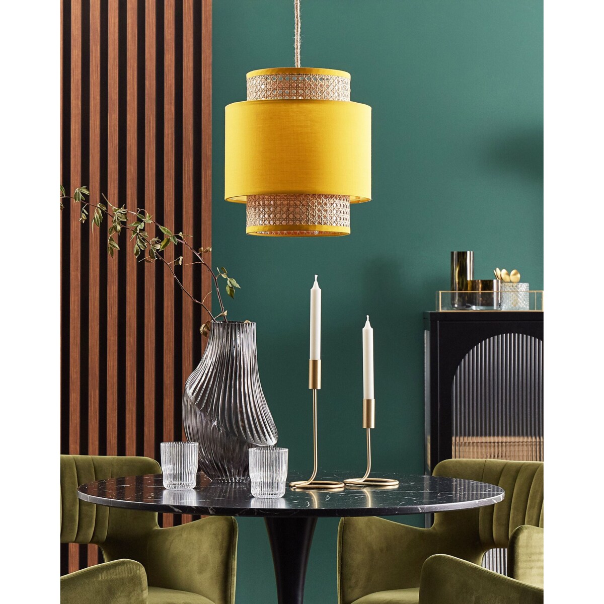 Lampa wisząca BOERI Rattan Musztardowy