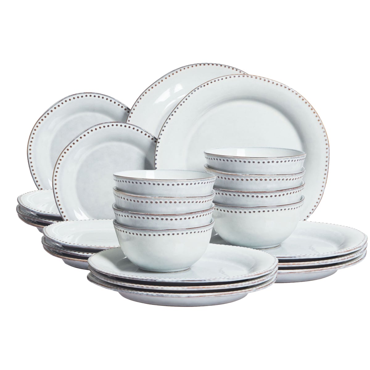 Zastawa stołowa 24-częściowa CHERVIL Kamionka Błękitny Niebieski