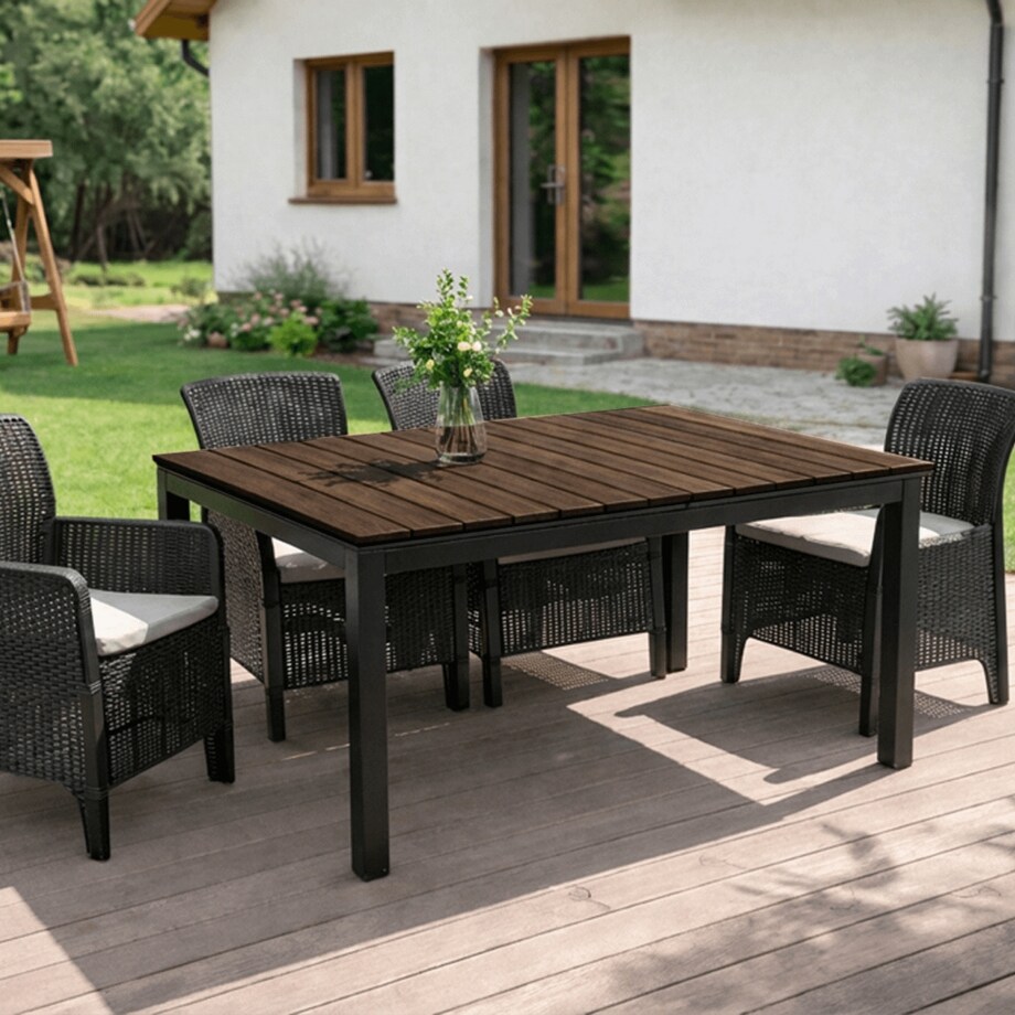 Stół Ogrodowy Rozkładany Na Ogród Działka Taras Orzech Czarny ARGOS 140-180