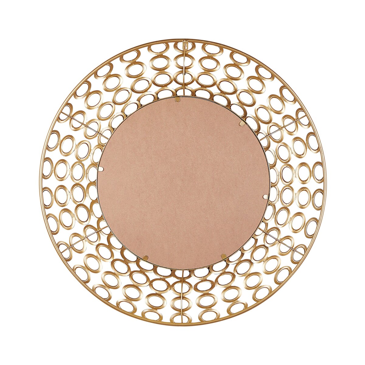 Stalowe okrągłe lustro ścienne ⌀ 80 cm złote BOURDON