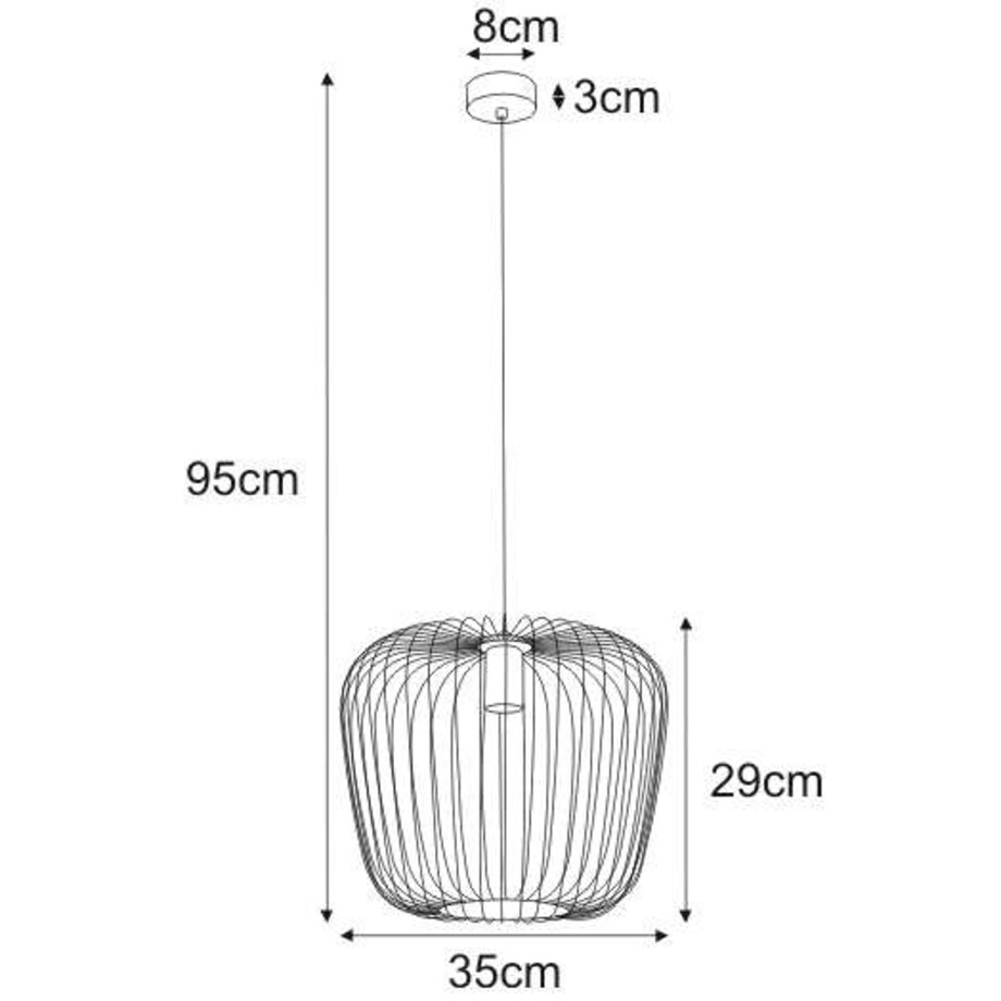 Druciana LAMPA wisząca K-4103 Kaja metalowa OPRAWA dziecięca industrialny ZWIS klatka żółta