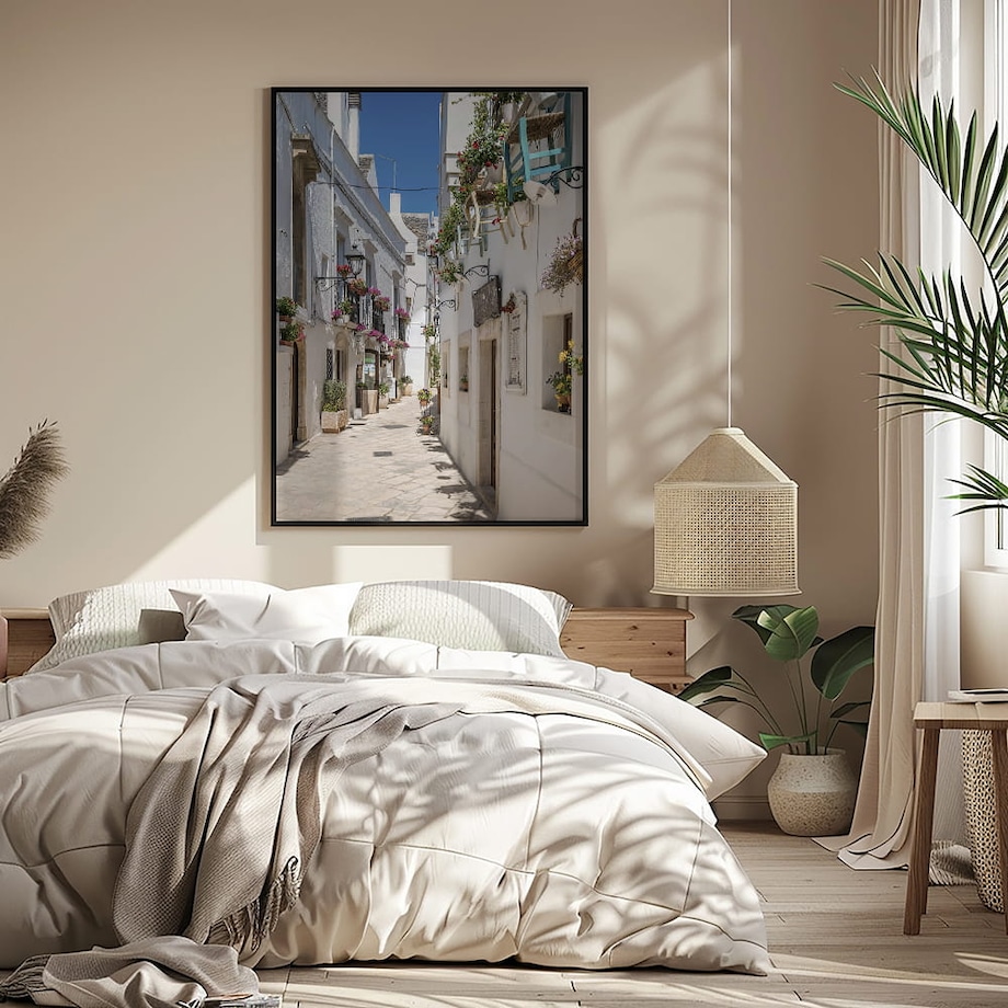 plakat malownicza uliczka locorotondo apulia włochy 50x70