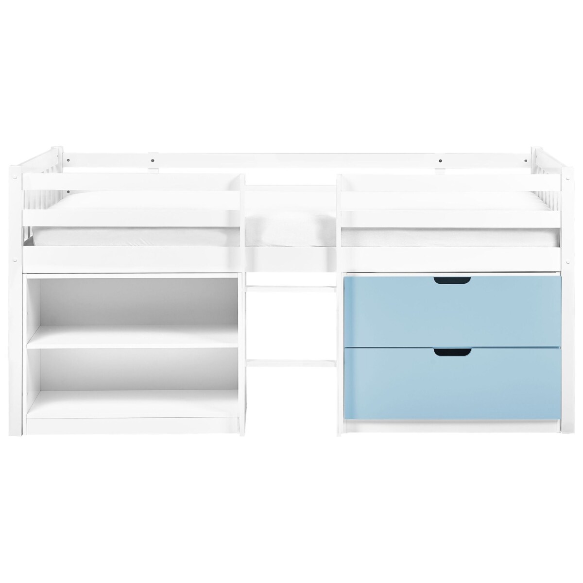 Łóżko na antresoli Drewno SUSVILLE 90 x 200 cm Niebieski