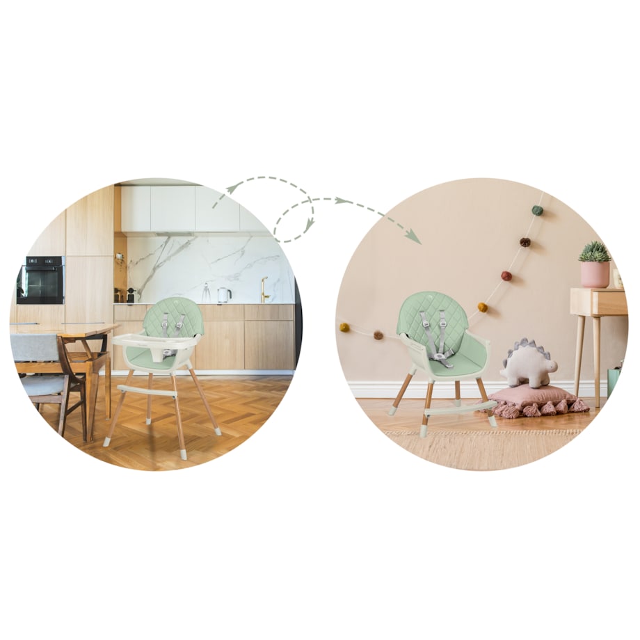 Krzesełko do karmienia dla dzieci fotelik 3w1 tacka Nukido