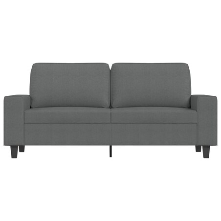 vidaXL Sofa 2-osobowa, ciemnoszara, 140 cm, tapicerowana tkaniną
