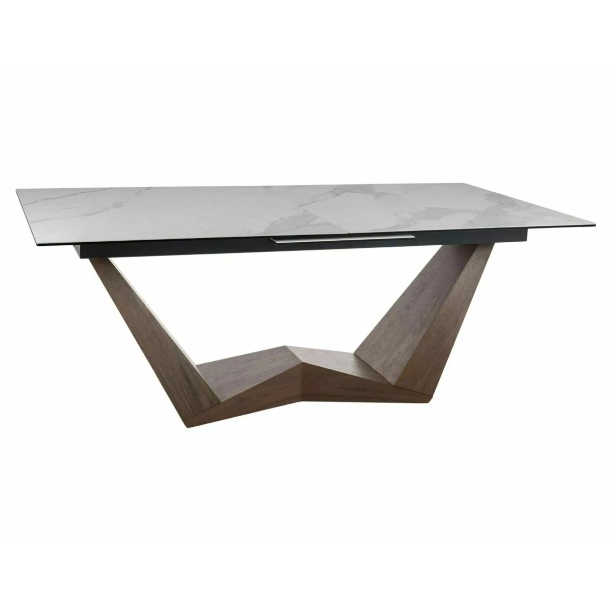 Stół rozkładany BONUCCI CERAMIC 200(250)x98 biały marmur/orzech