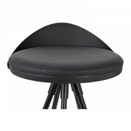 Krzesło barowe z ekoskóry Lanza 301-CCV King Home metalowe czarny
