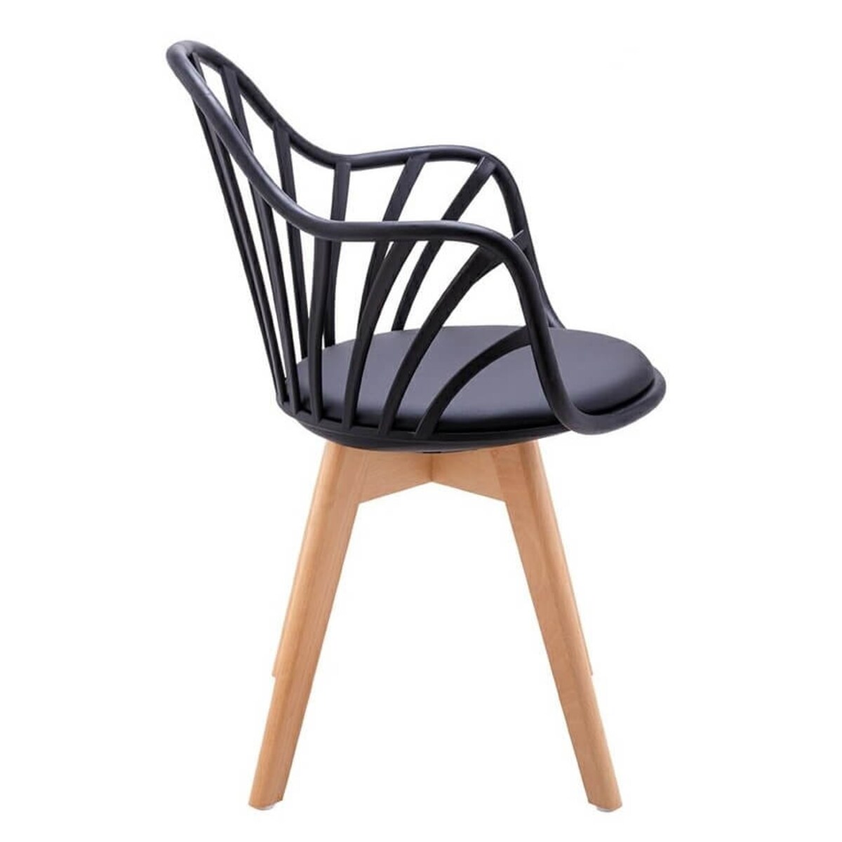 Tapicerowane krzesło do biurka Albert PW802.BLACK King Home ekoskóra drewno czarny