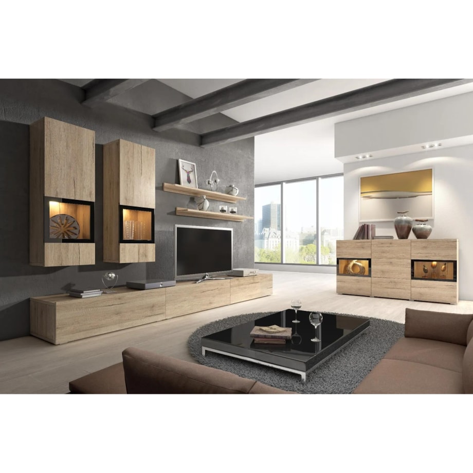 Komoda BAROS 2D3S 132 dąb san reno jasny