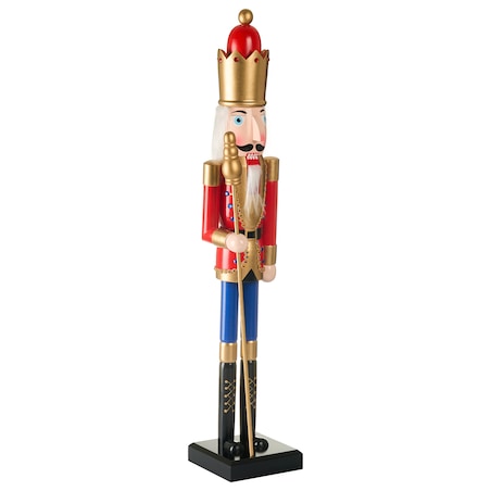 Figurka dekoracyjna MALARAN 90 cm Dziadek do orzechów Czerwony