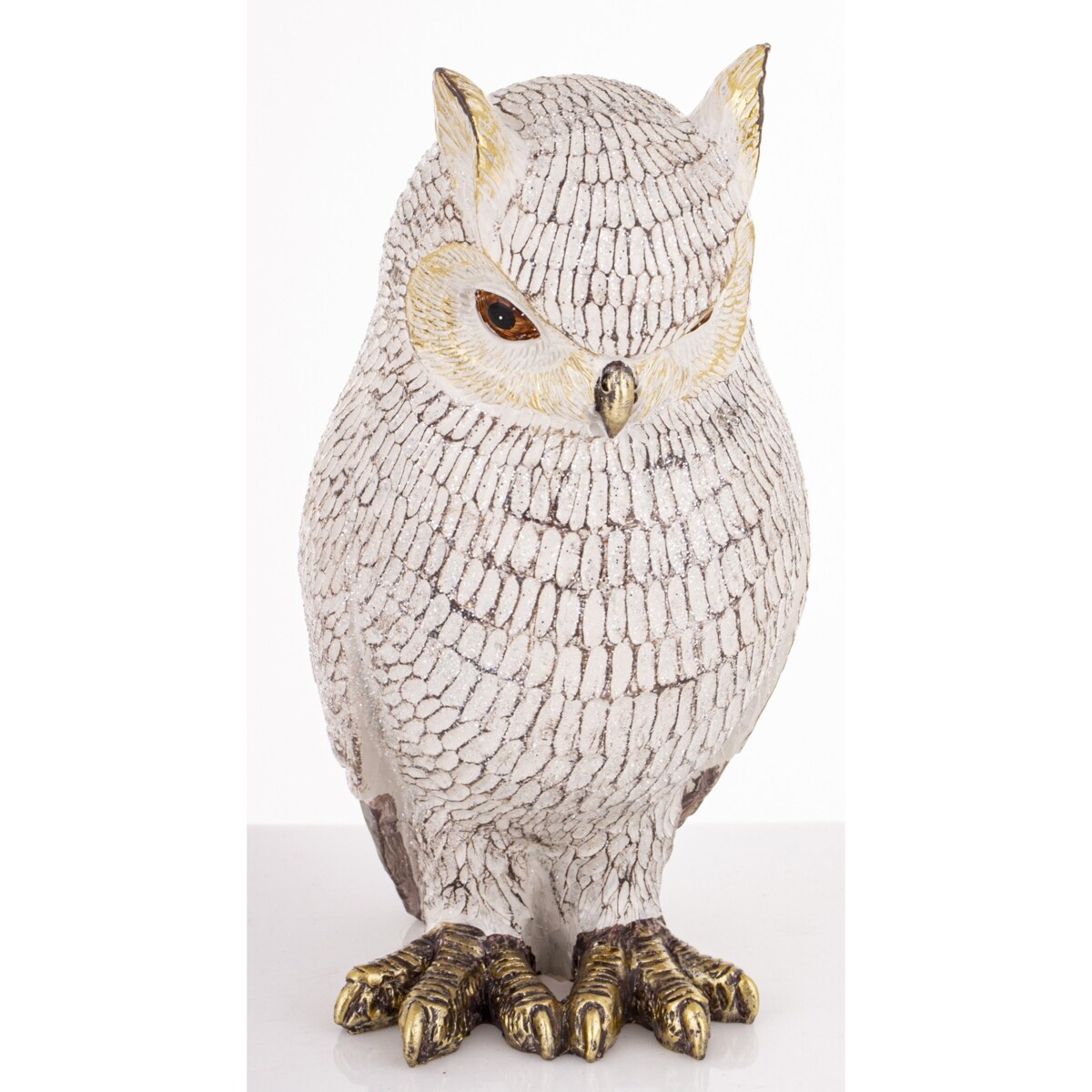 Dekoracja - biała sowa 21x10,5x12 cm NOCTUA-2