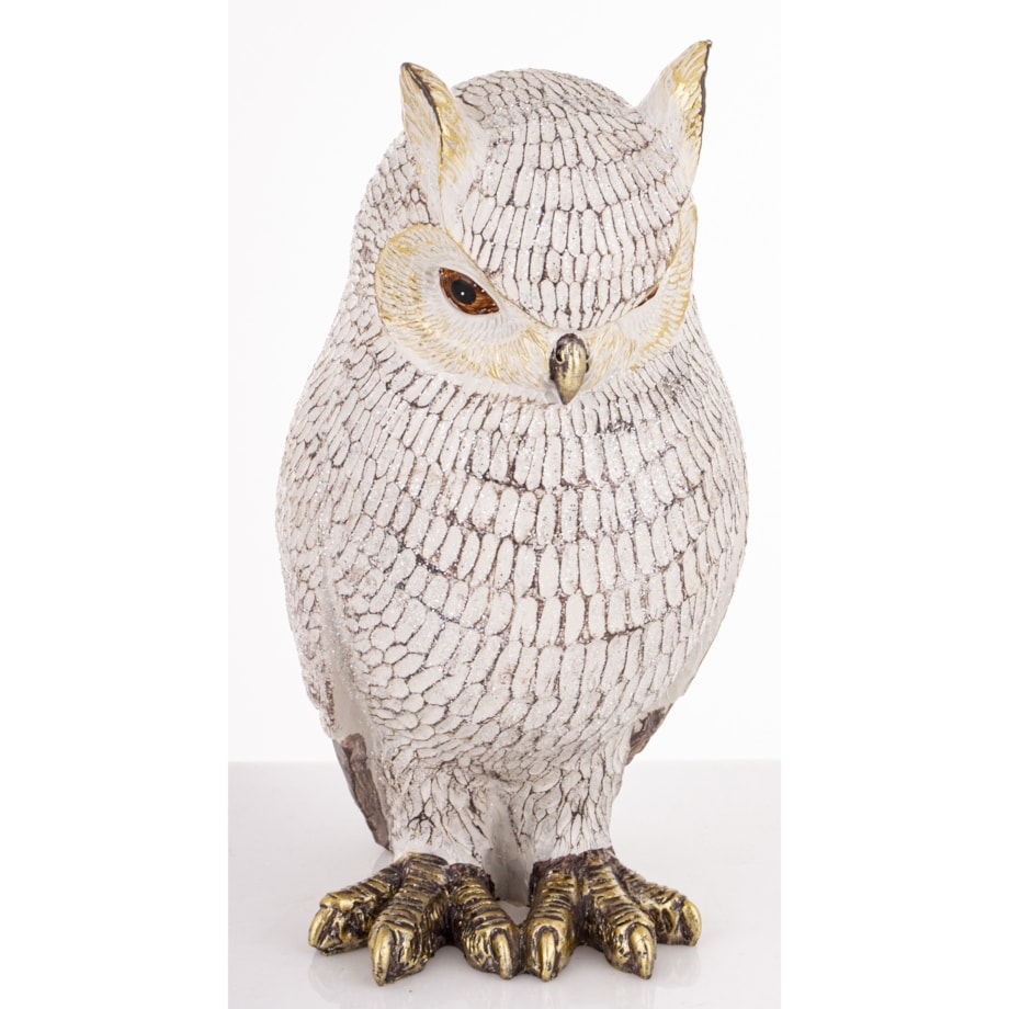 Dekoracja - biała sowa 21x10,5x12 cm NOCTUA-2