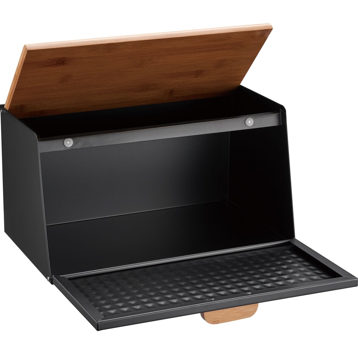 Chlebak stalowo-drewniany dwustronny czarny KLAUSBERG