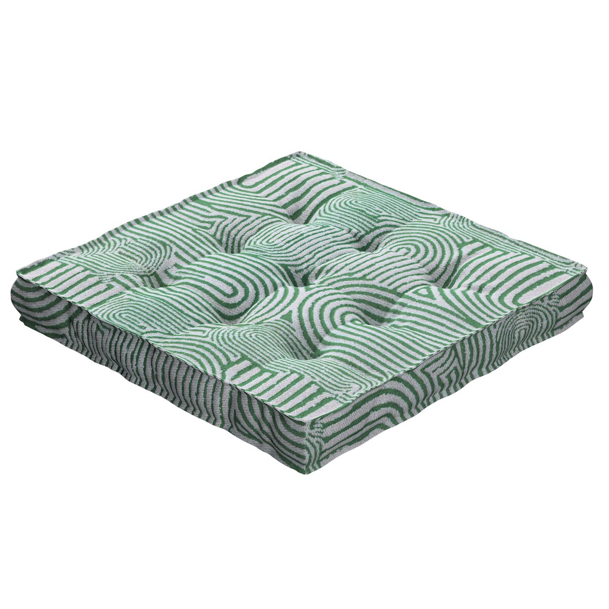 Poduszka na krzesło Kuba, miętowe łuki na kremowym tle, 50 x 50 x 10 cm, Cosy Home