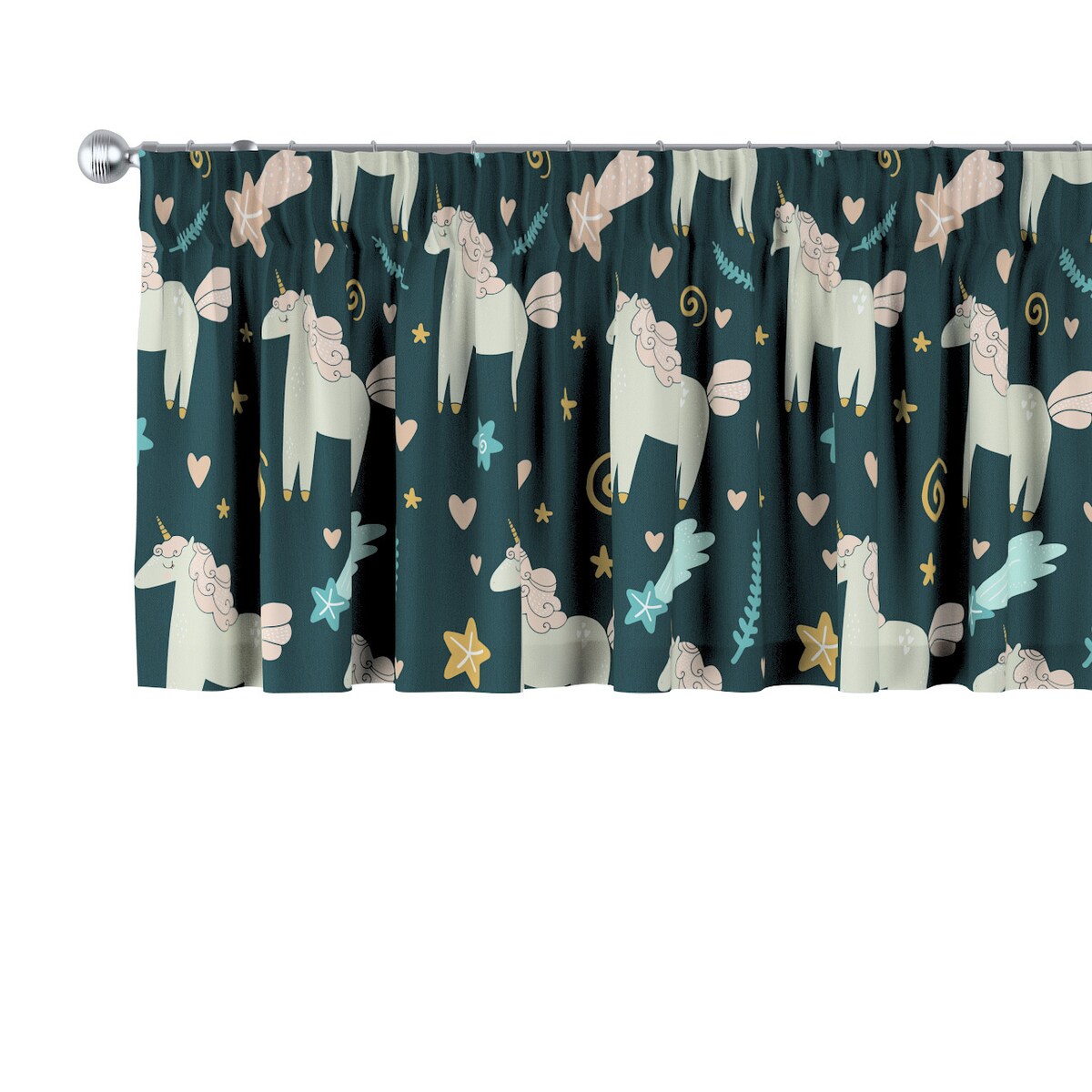 Lambrekin na taśmie marszczącej 390x40 niebieski