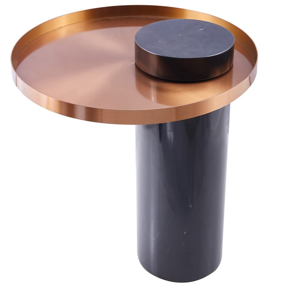 Marmurkowy stolik kawowy COLUMN DP-FA1 black copper Step marmur stal czarny miedziany, Step Into Design
