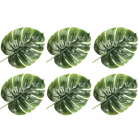 SZTUCZNY LIŚĆ gumowany ZIELONY na bukiet stroik 6x