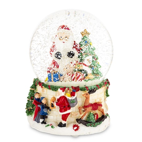 Kula śnieżna z Mikołajem i choinką 14,5x10,5x9,5 cm pozytywka
