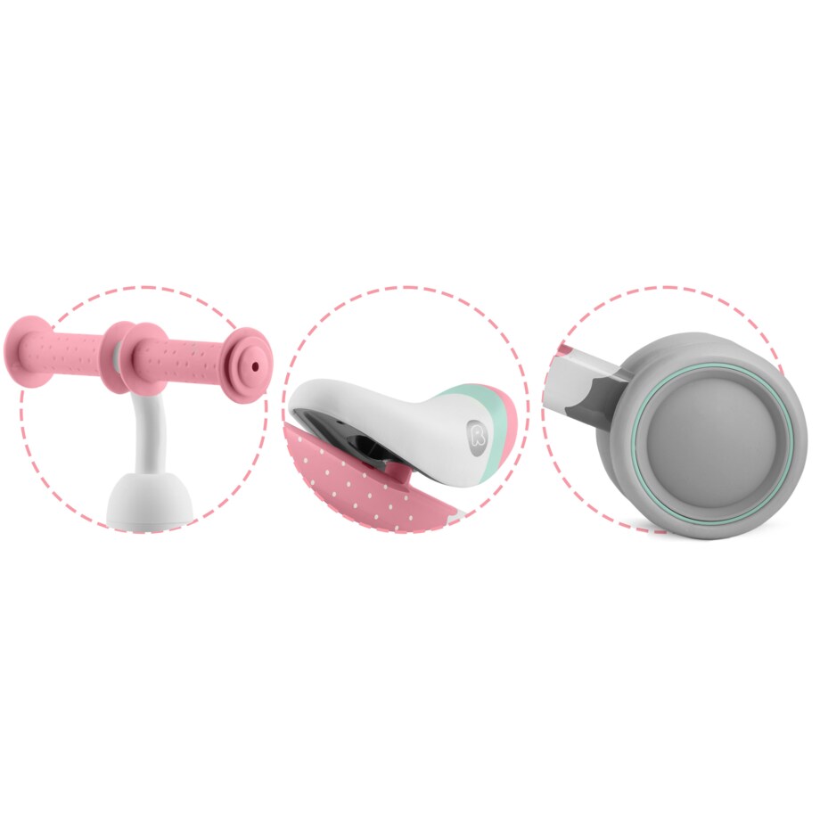 Rowerek biegowy trójkołowy jeździk dla dzieci lekki Ricokids różowo-szary