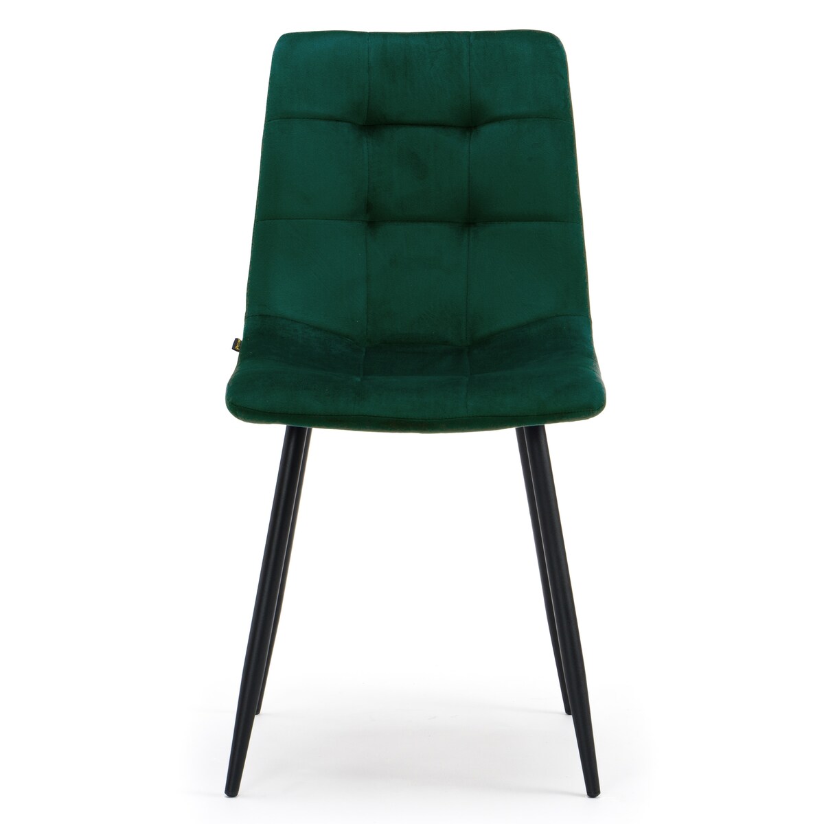Krzesło tapicerowane pikowane welurowe do salonu jadalni PARMA zielona
