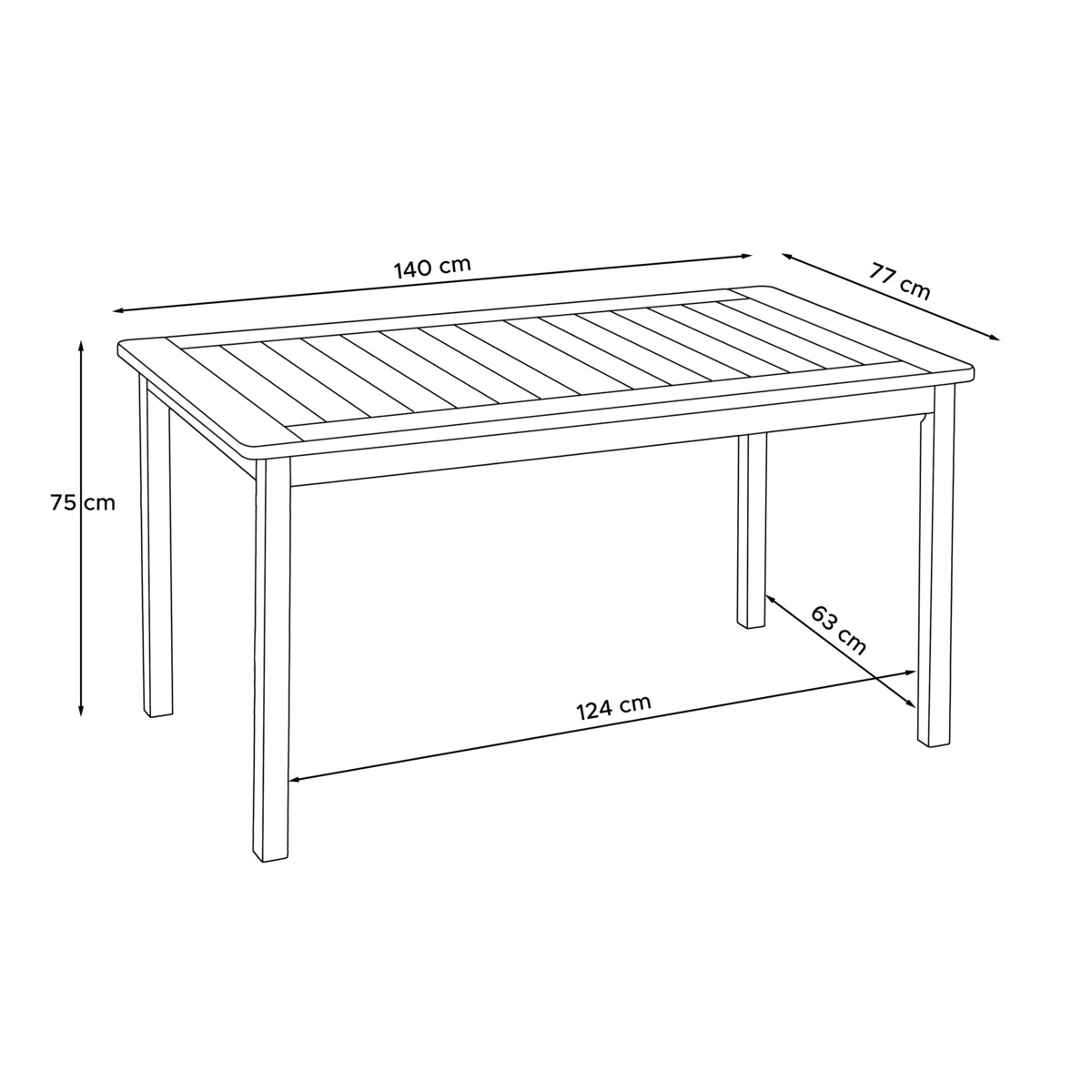 KONSIMO NYCTERE Stół ogrodowy wykonany z drewna sosnowego