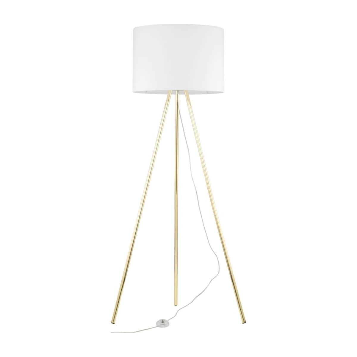 Lampa podłogowa TK Lighting UMBERTO WHITE GOLD 6637 biała-złota 150 cm E27 do salonu i sypialni