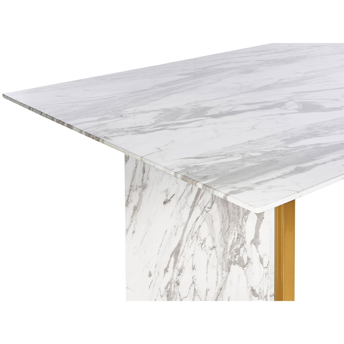 Stół do jadalni 100 x 200 cm efekt marmuru ze złotym CALCIO