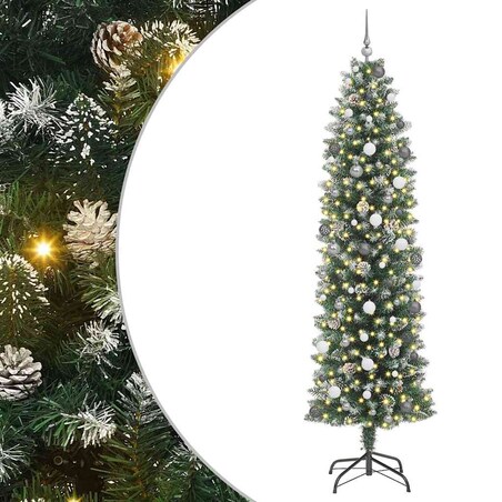 vidaXL Sztuczne smukłe drzewo bożonarodzeniowe Zielony 240 cm