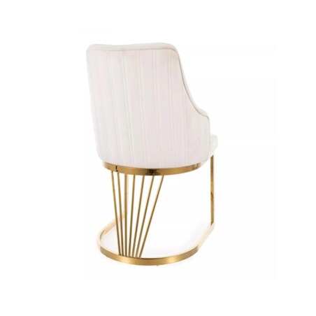 Krzesło tapicerowane ALURE VELVET jasnobeżowe