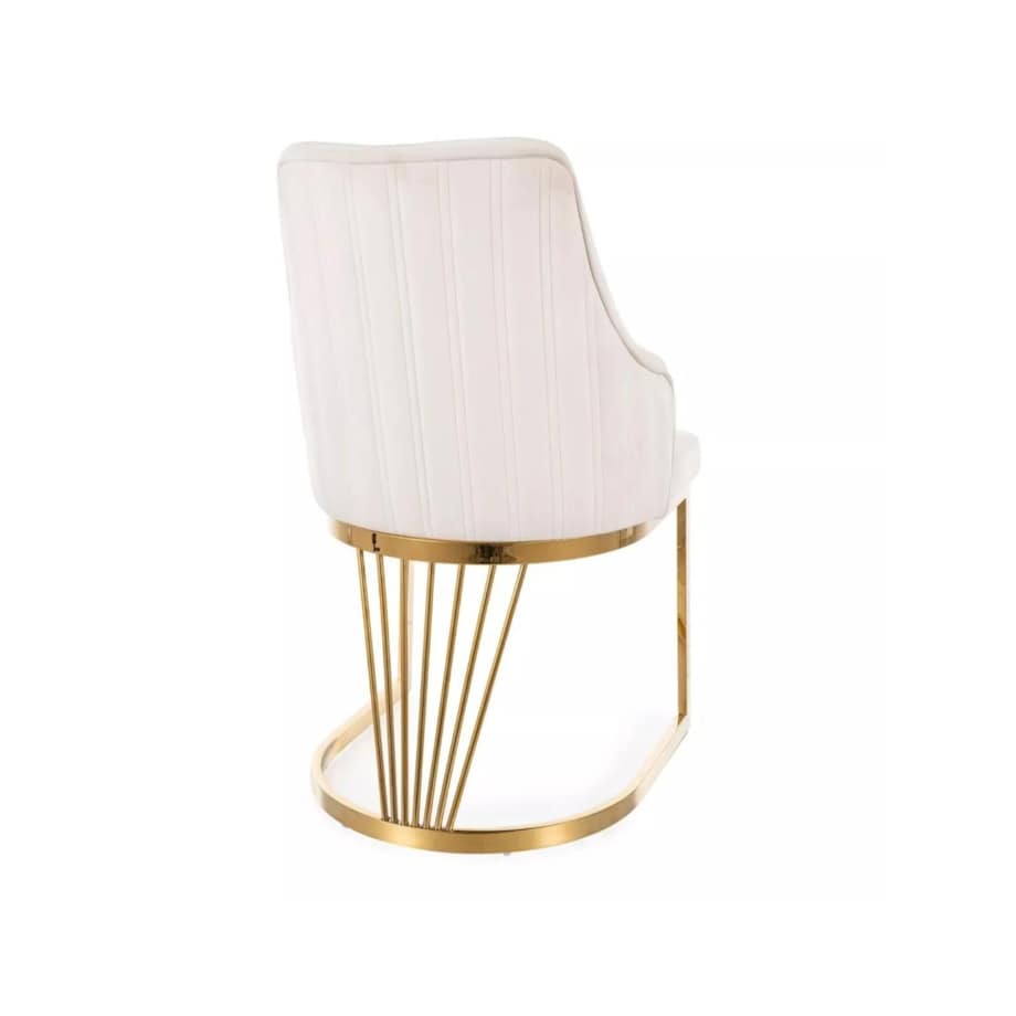 Krzesło tapicerowane ALURE VELVET jasnobeżowe