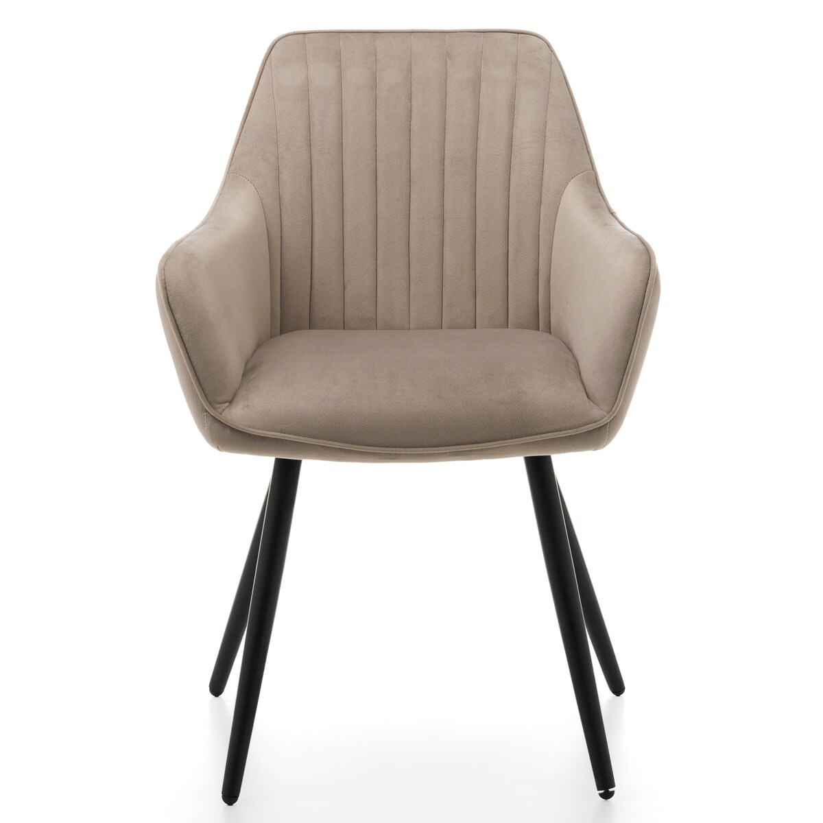 Krzesło tapicerowane pikowane welurowe do salonu jadalni nowoczesne PASSO ciemnobeżowe