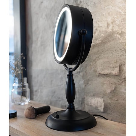 Stojąca lampka na biurko z lustrem Face 108788 Markslojd włącznik czarny