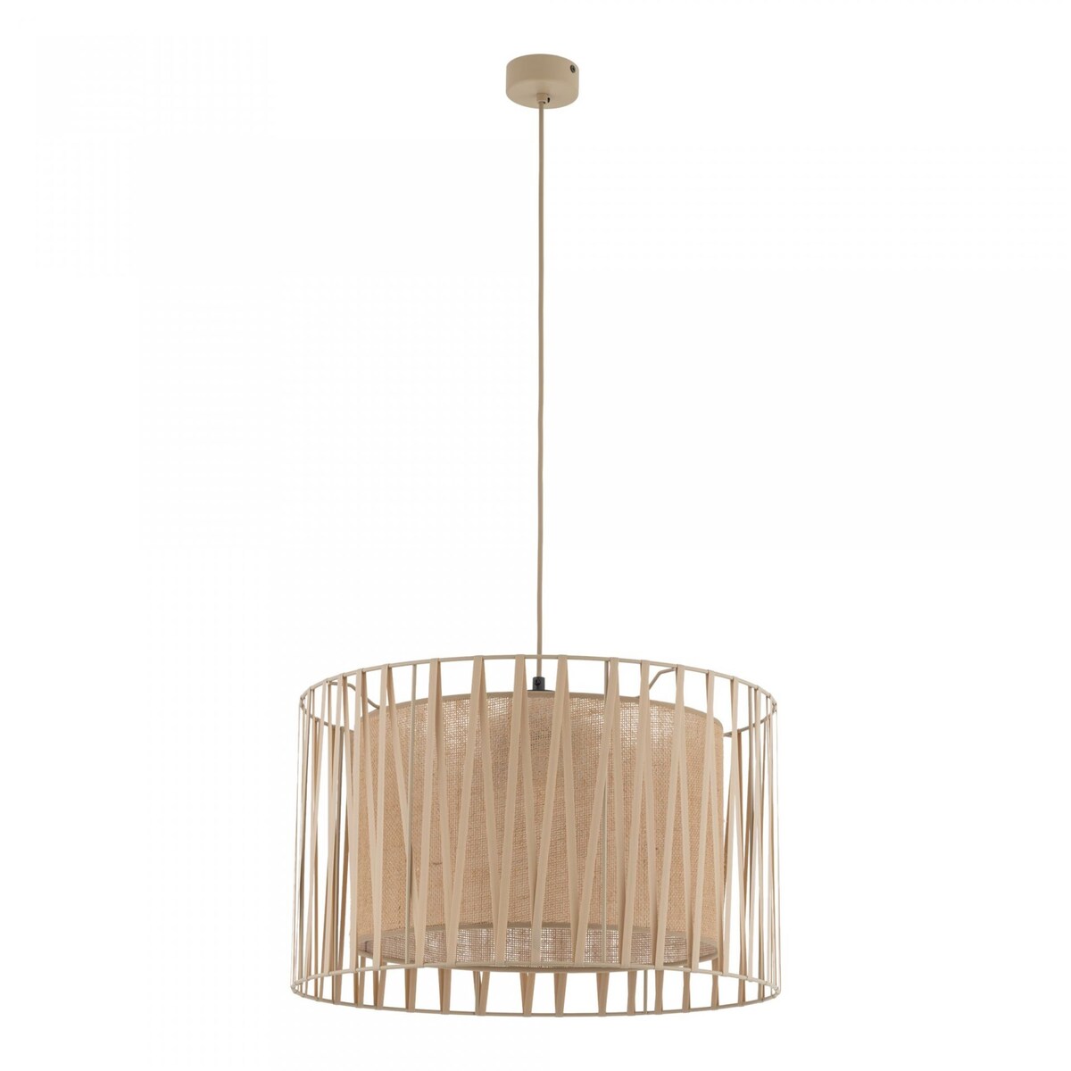 Lampa wisząca TK Lighting HARMONY Sabia Juta 11461, 3xE27, beżowa, regulowana wysokość