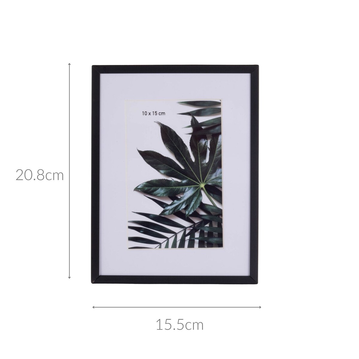 Metalowa ramka na zdjęcie, passe-partout, 20,8 x 15,5 x 1 cm, kolor czarny