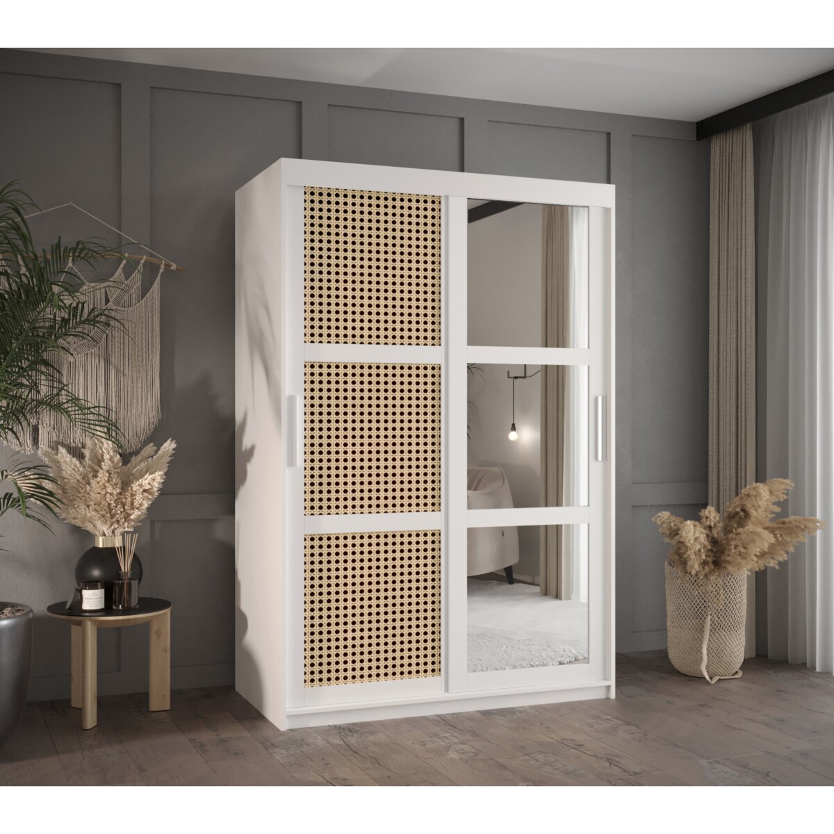 Szafa przesuwna Garderoba PLECIONKA WIEDEŃSKA 2 120 biały