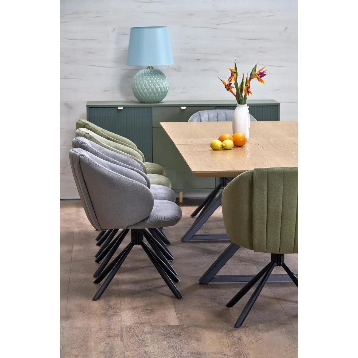 Krzesło tapicerowane K533 szare/czarne obracane