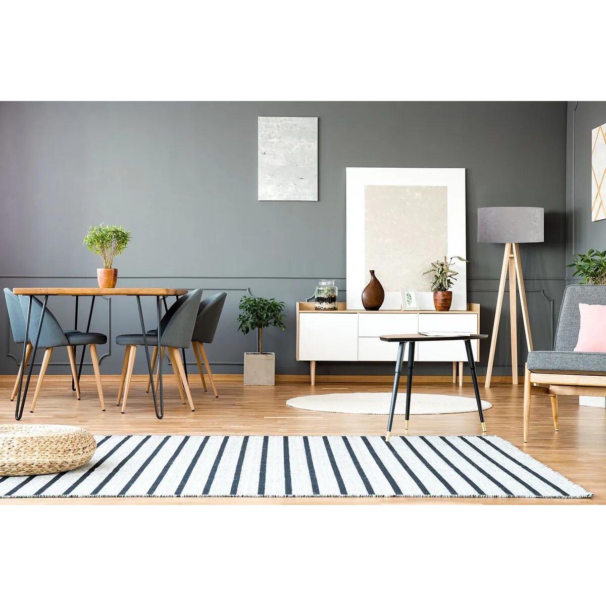 Lampa stojąca HOME 50 szara/biała/sosna