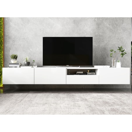 Szafka RTV Komoda Loft Biały MAT stojąca / wisząca szuflada 120 cm