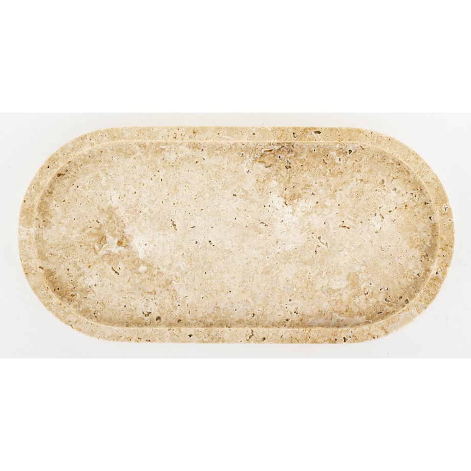 Taca dekoracyjna owalna trawertynowa 30x15x2 cm