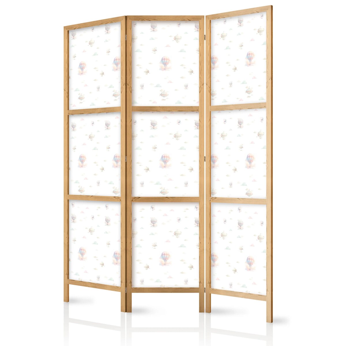 Parawan japoński Dla dzieci 135x172 cm 3-częściowy czarny