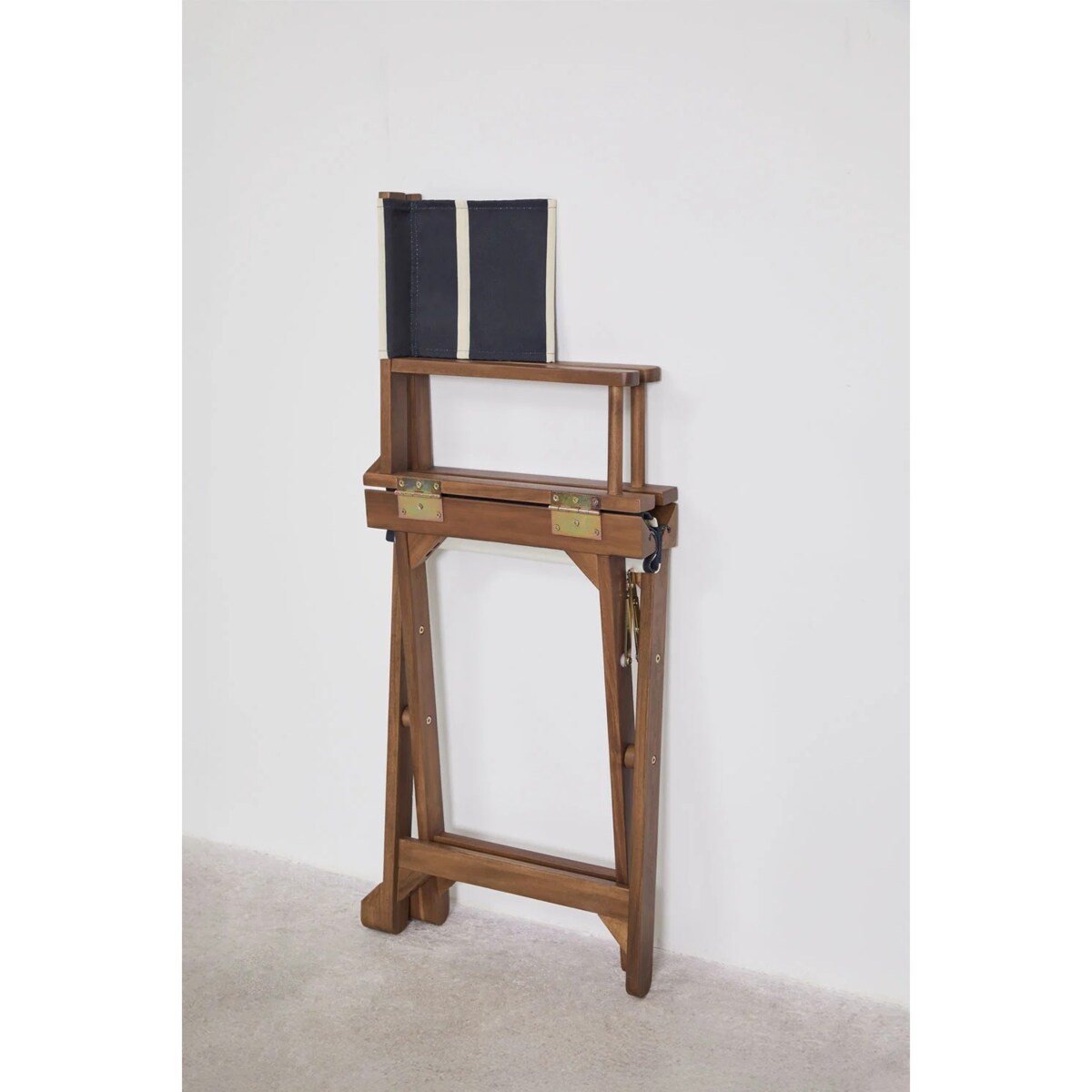 Krzesło reżyserskie składane, akacja, Reggia, granatowo-beżowe