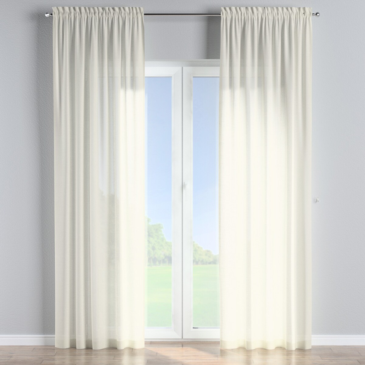 Zasłona na kanale z grzywką 1 szt. 130x260 prześwitujący ecru