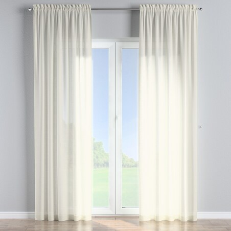 Zasłona na kanale z grzywką 1 szt. 130x260 prześwitujący ecru